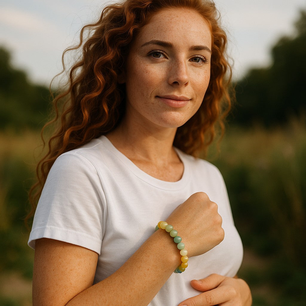 Rainbow Energy Gradient Bead Bracelet