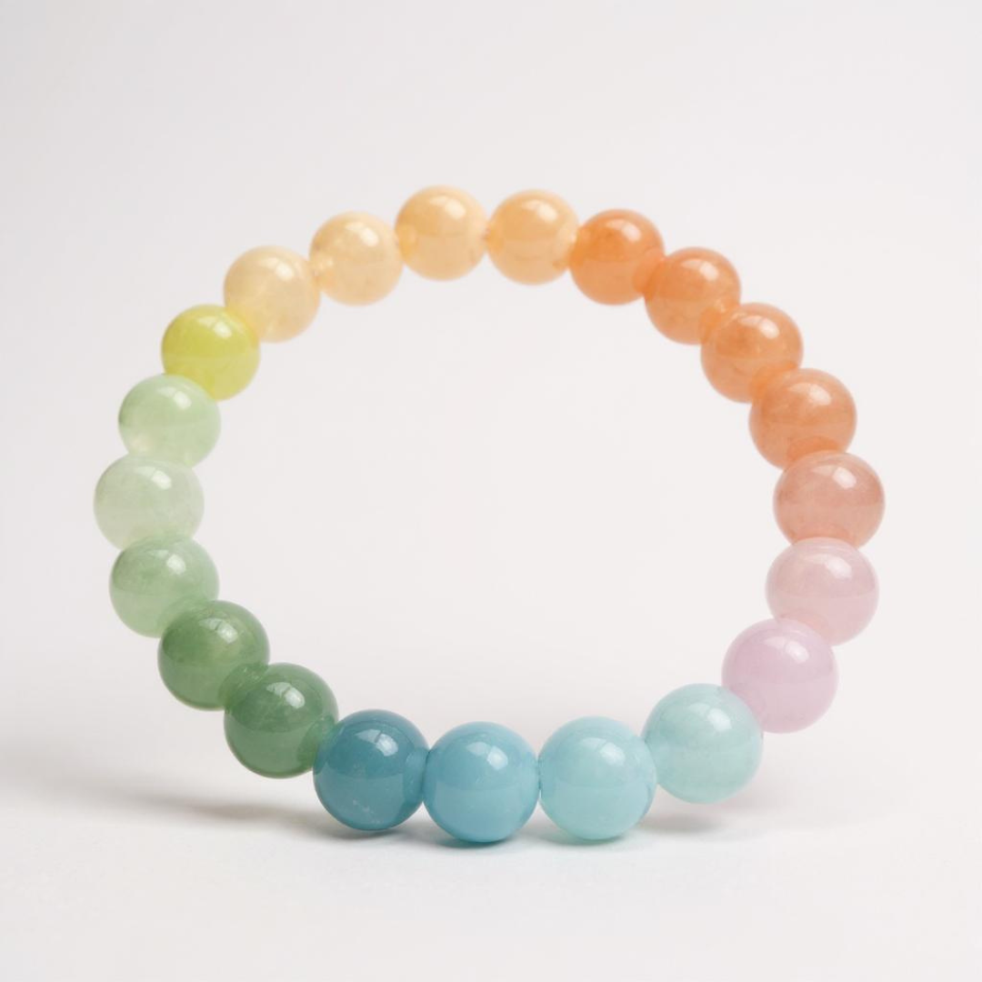 Rainbow Energy Gradient Bead Bracelet
