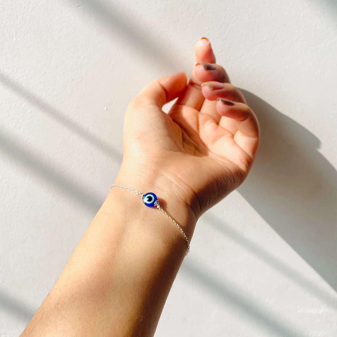 925 Sterling Silver Evil Eye Protection Bracelet – Minimal Design