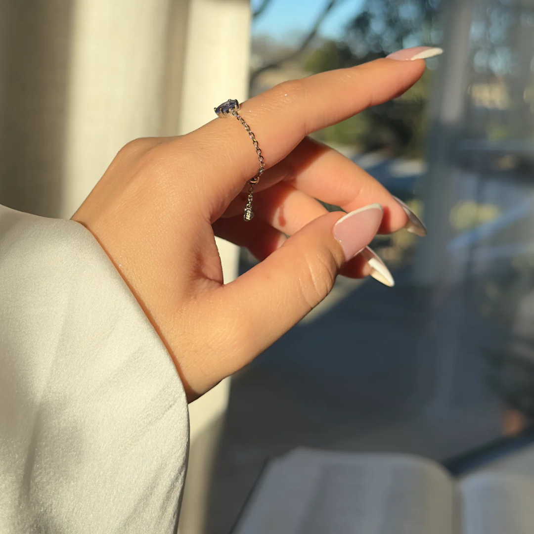 Dainty Oval Cut Solitaire Ring – 925 Sterling Silver