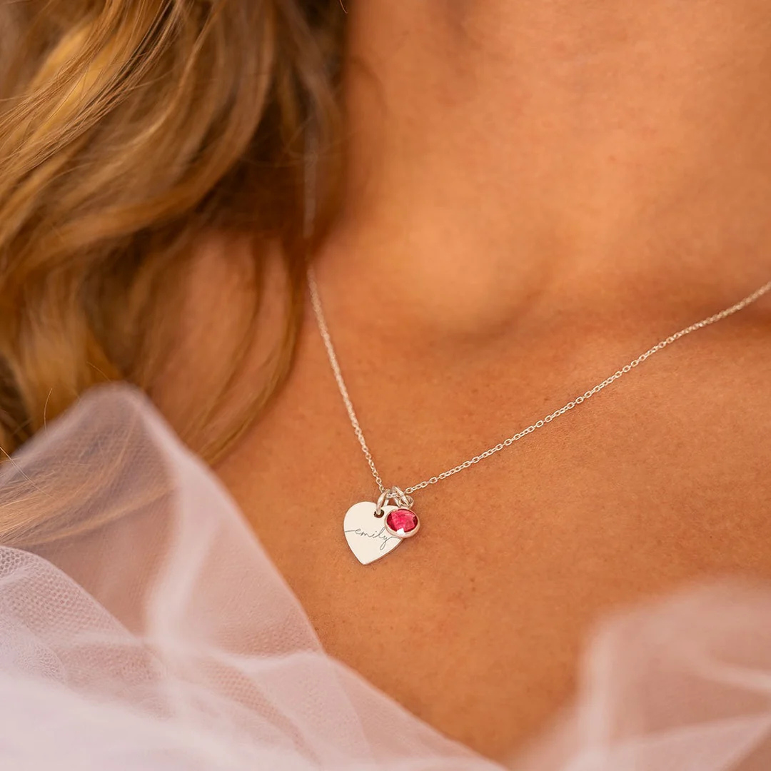 Personalised Birthstone Name Pendant – Rose Gold Plated | 925 Silver
