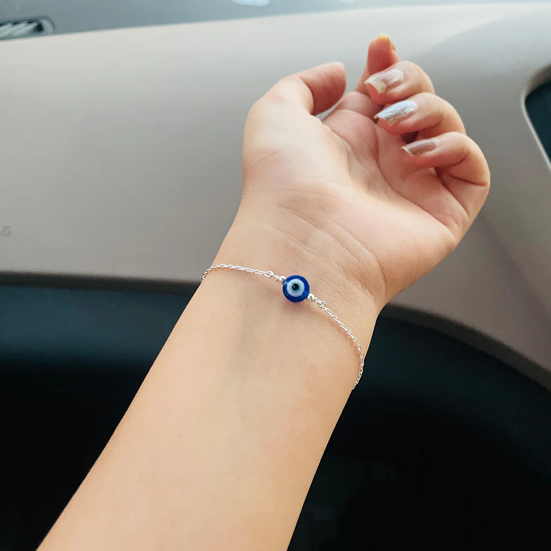 925 Sterling Silver Evil Eye Protection Bracelet – Minimal Design