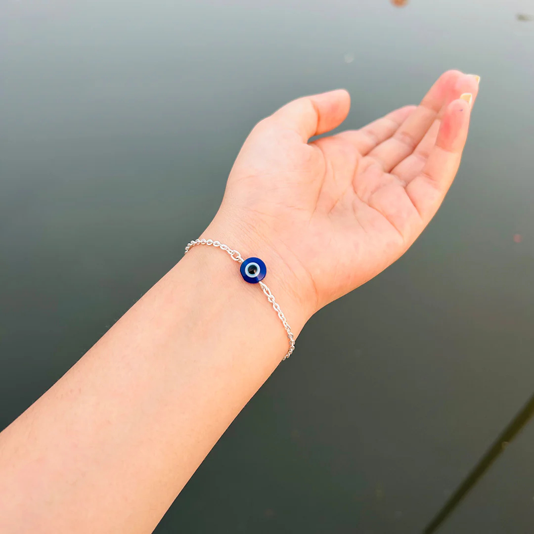 925 Sterling Silver Evil Eye Protection Bracelet – Minimal Design