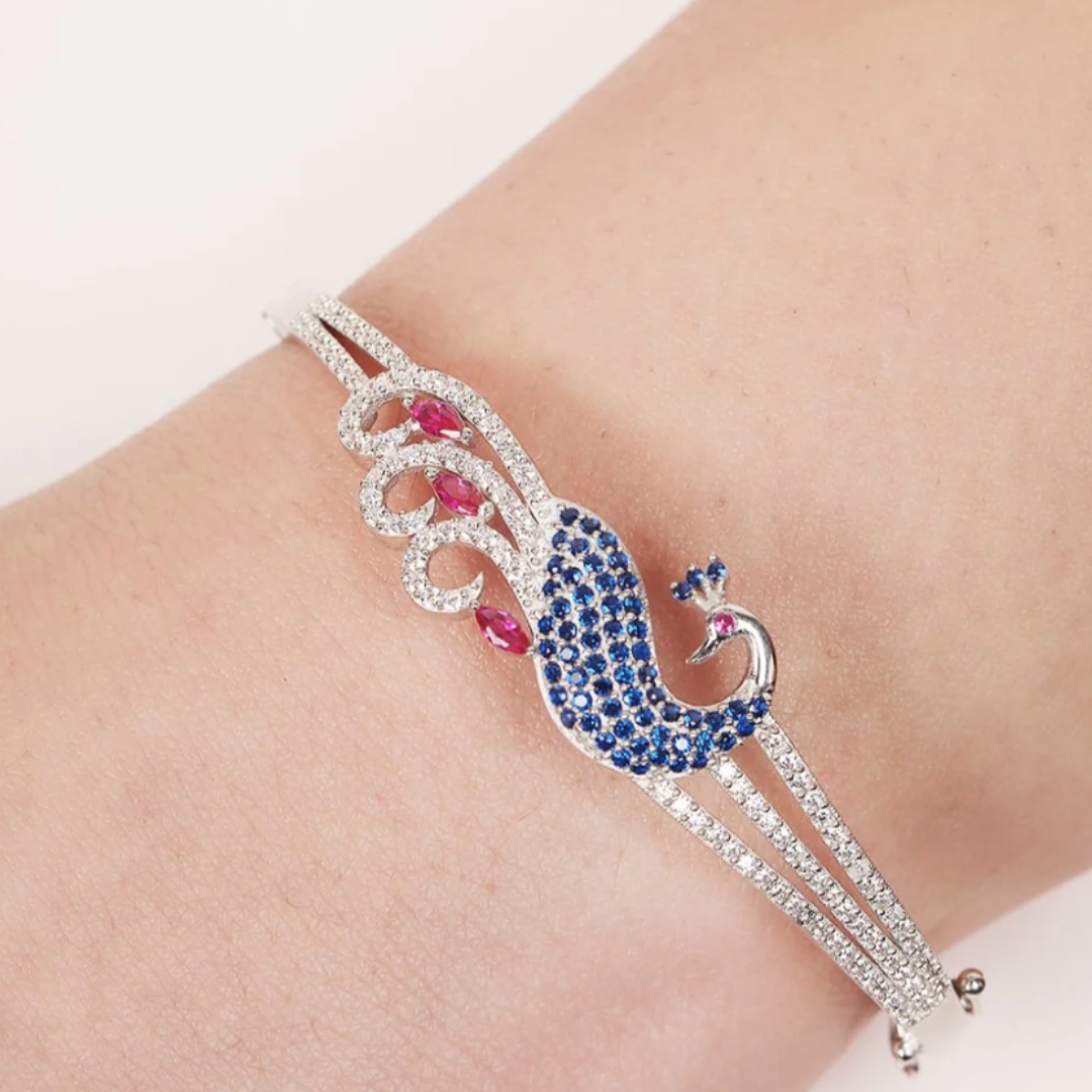 925 Sterling Silver Peacock Bracelet