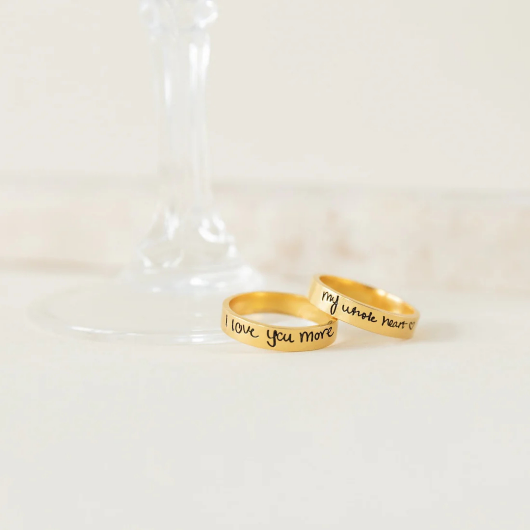 Silver Hand Written Custom Name Band