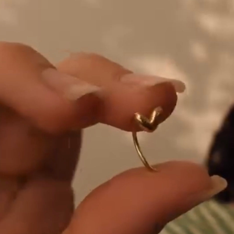 Silver Heart Moss Earring