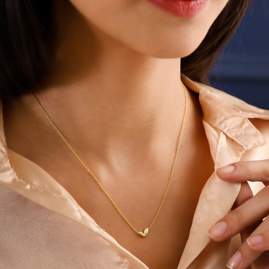 925 Sterling Silver Minimal Heart Pendant Necklace