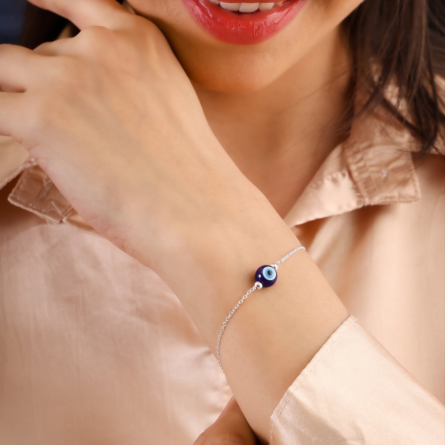 925 Sterling Silver Evil Eye Protection Bracelet – Minimal Design
