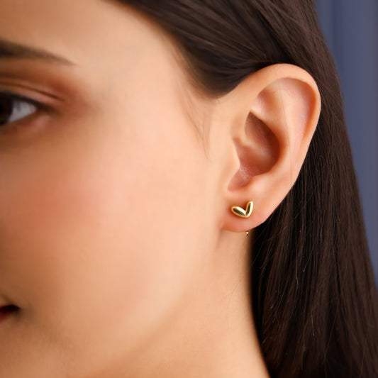 Sterling Silver Tiny Heart Hoop Earrings