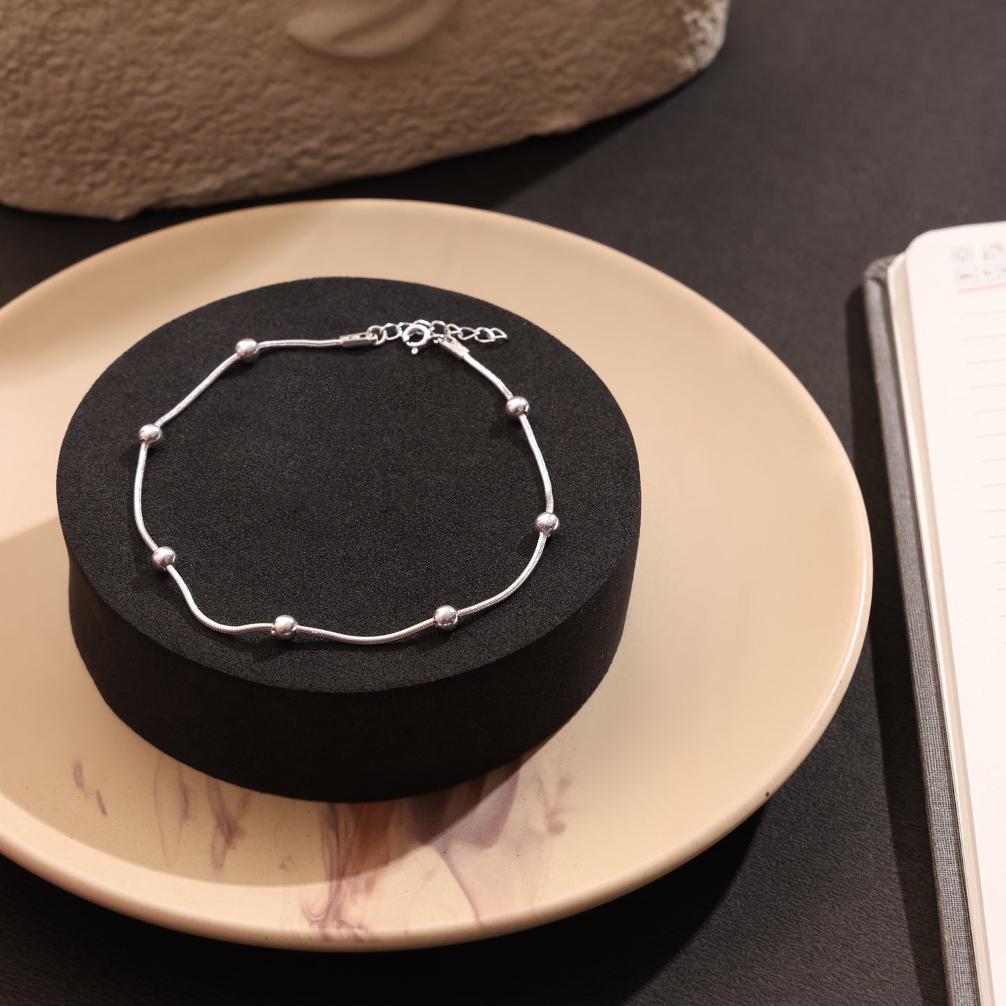 Silver Bead Chain Anklet