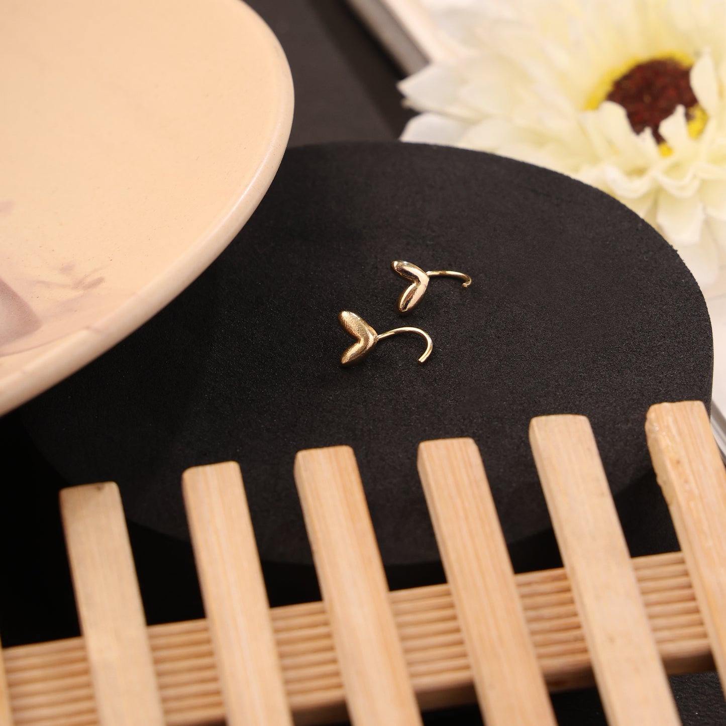 Sterling Silver Tiny Heart Hoop Earrings