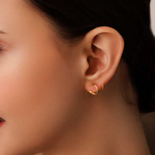 Sterling Silver Spiral Gold-Plated Hoop Earrings