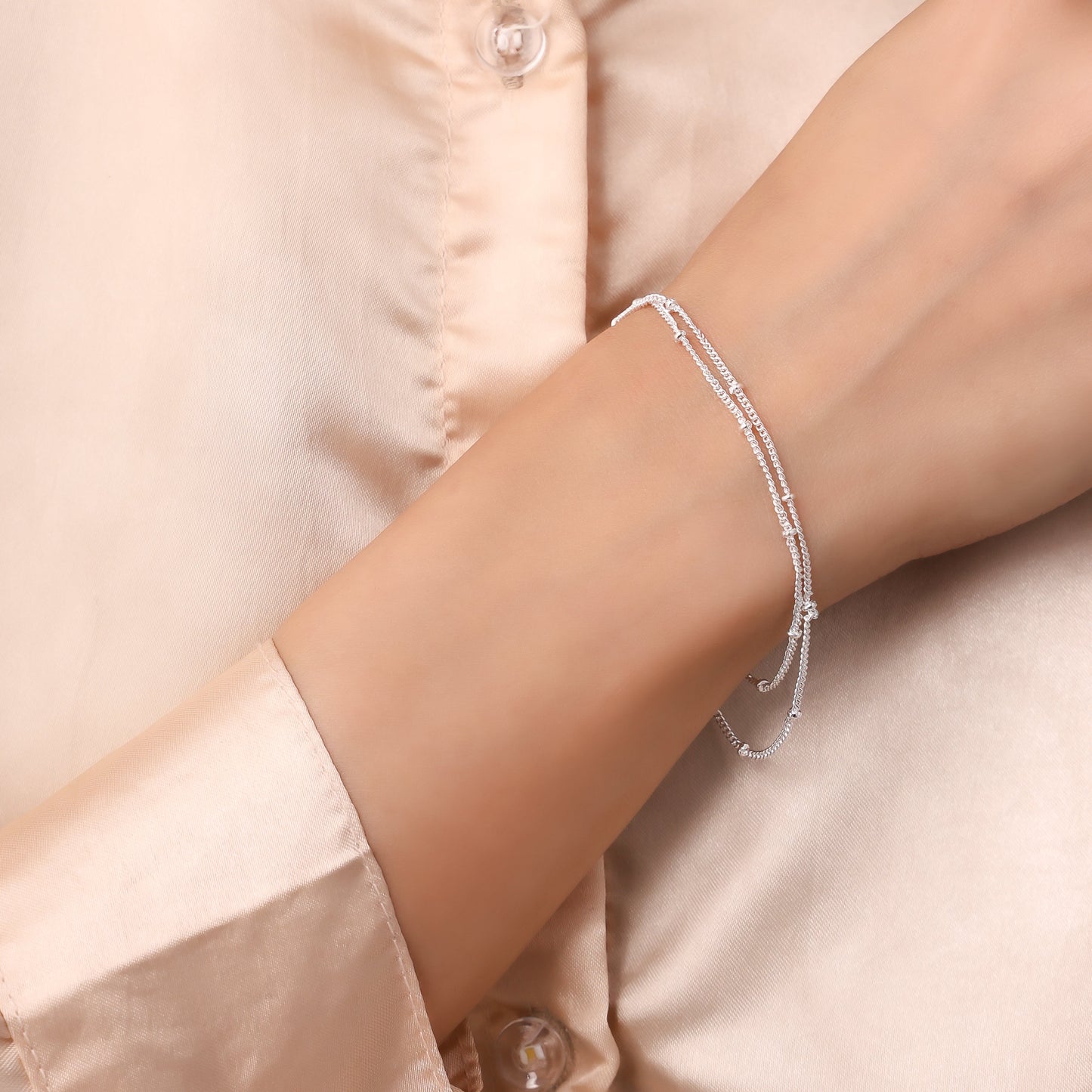 Silver Bead Long Chain