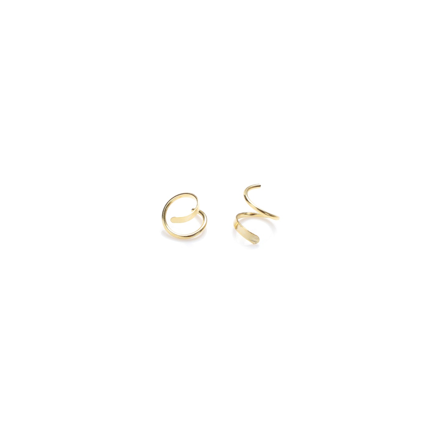 Sterling Silver Spiral Gold-Plated Hoop Earrings