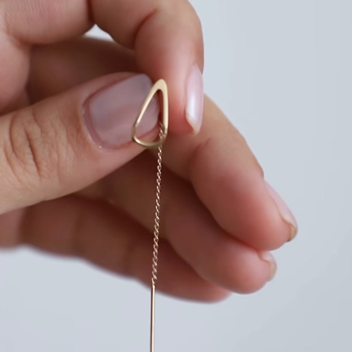 Drop Threader Earrings – 925 Sterling Silver with Gold Plating