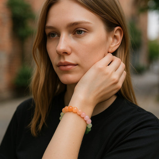 Rainbow Energy Gradient Bead Bracelet