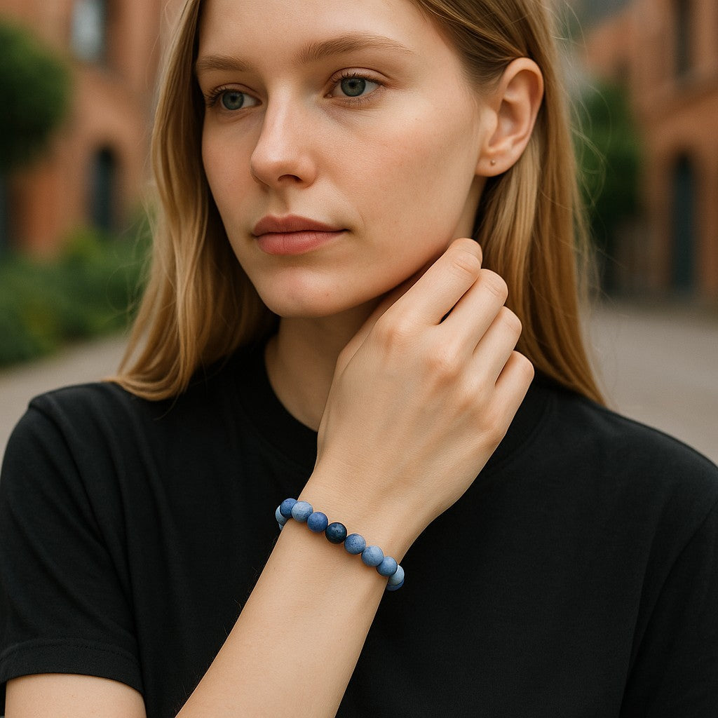 Denim Blue Natural Stone Bracelet
